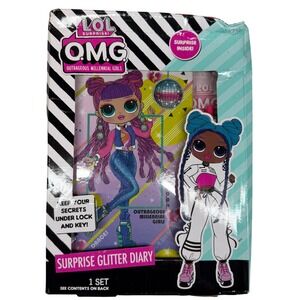 LOL Surprise OMG Surprise Glitter Diary Set Kids Lock Key‎ Journal Pen Gems NEW